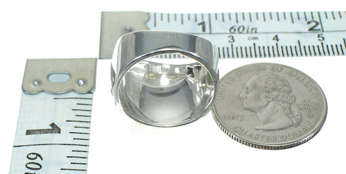 Sterling Silver And Turquoise Inlay Ring Size 4-1/2 RX86333